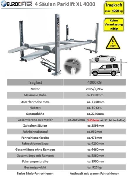 Parklift Steinbock XL 4000 kg